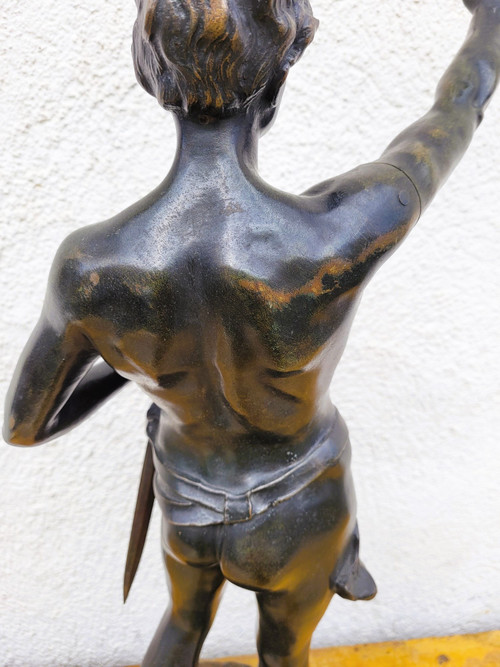 Ruffony, Il giuramento, scultura in bronzo firmata, fine XIX inizio XX secolo