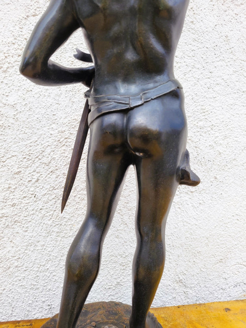 Ruffony, Il giuramento, scultura in bronzo firmata, fine XIX inizio XX secolo