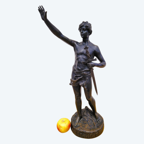 Ruffony, Il giuramento, scultura in bronzo firmata, fine XIX inizio XX secolo