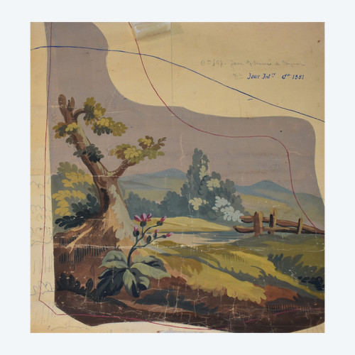Karton aus Aubusson-Tapisserie- Ende 19. Jh., Anfang 20. Jh. - Sesselwange