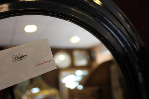 Ø38, Miroir Laqué Noir Napoléon III Rond