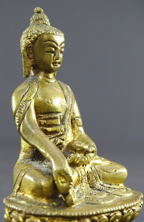 Chine, Années 1930/1950, Statue Miniature En Bronze De Bouddha.