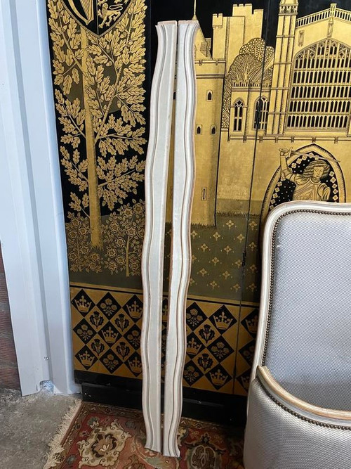 Letto a cesto in stile Luigi XV e poltrona Luigi XV dipinta