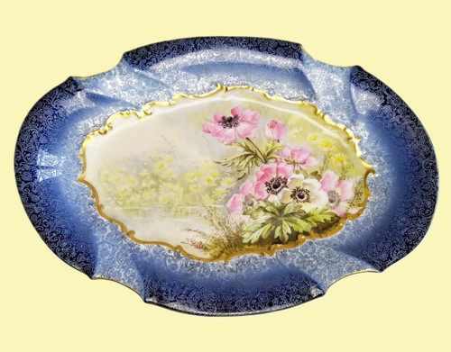  Limoges Grand Plat En Porcelaine  Peint à La Main