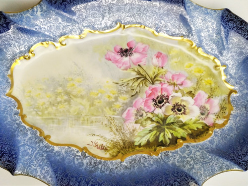  Limoges Grand Plat En Porcelaine  Peint à La Main