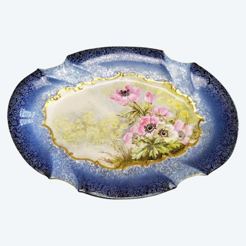  Limoges Grand Plat En Porcelaine  Peint à La Main