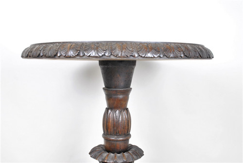 Guéridon En Bois Sculpté, Art Populaire Italien XIXème Siècle