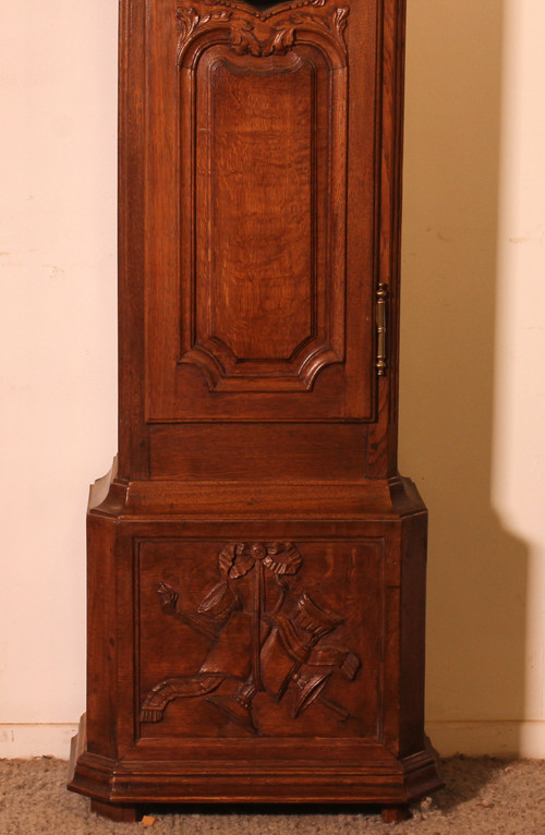 18th Century Oak Longcase Clock From Belgium