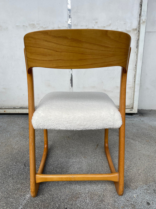 Baumann - Beautiful sled model chair in light wood circa 1960