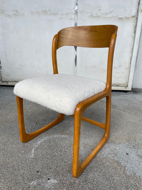 Baumann - Beautiful sled model chair in light wood circa 1960