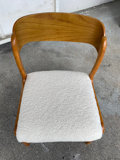 Baumann - Beautiful sled model chair in light wood circa 1960