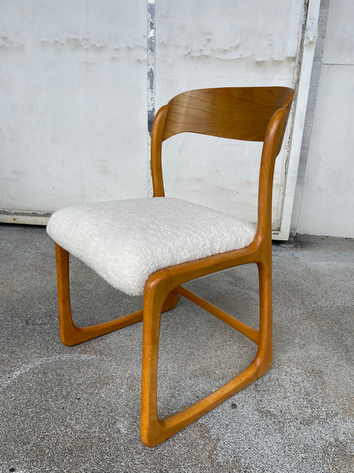 Baumann - Beautiful sled model chair in light wood circa 1960