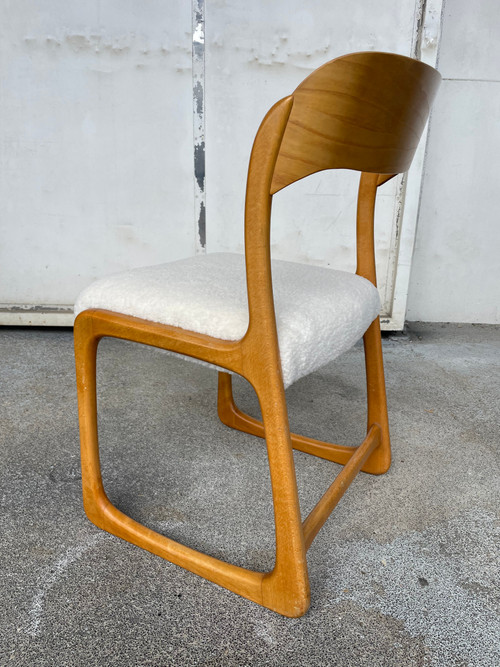 Baumann - Beautiful sled model chair in light wood circa 1960