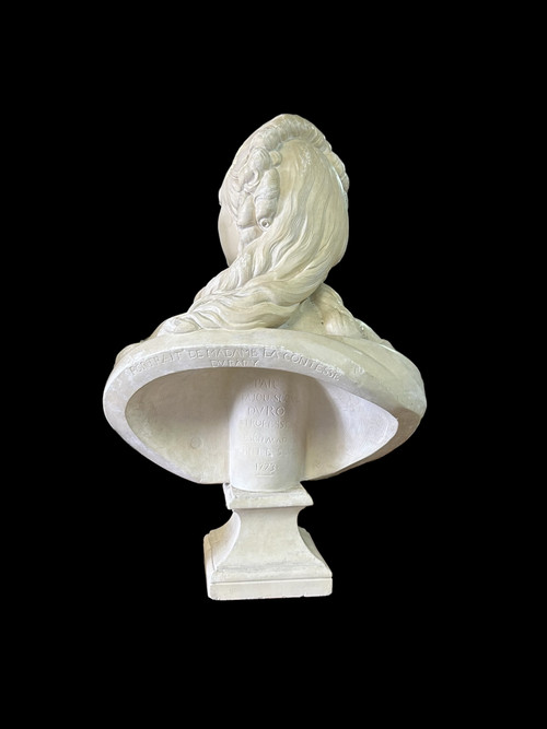 Large Plaster Bust of the Countess Du Barry After Pajou Cast from the Louvre 20th Century H 72