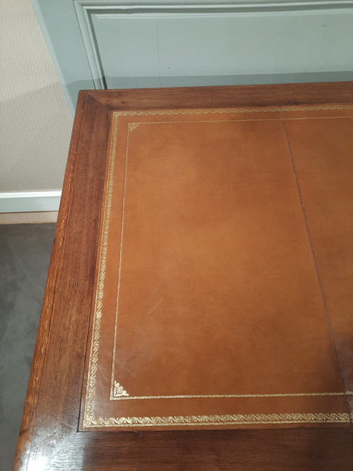 Scrivania d'epoca Luigi Filippo in rovere.