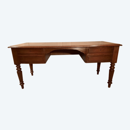 Scrivania d'epoca Luigi Filippo in rovere.