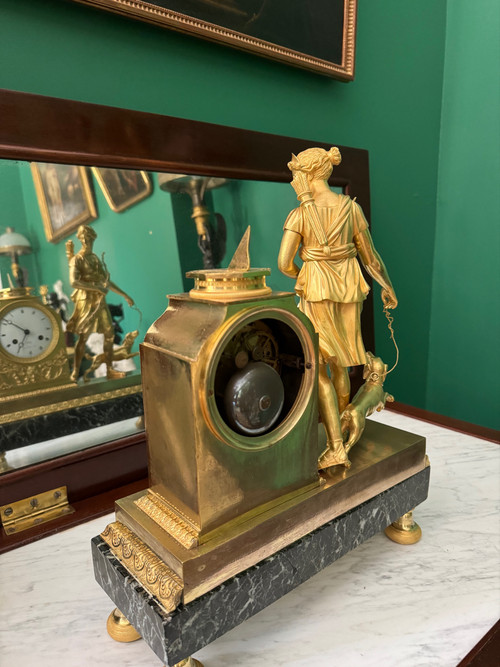 Superb Diane chasseresse clock signed Claude Galle, Empire period.