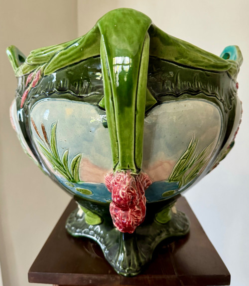 Magnificent Art Nouveau Barbotine Cache Pot