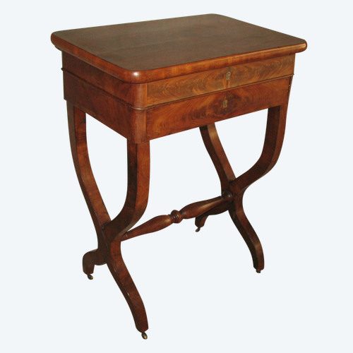 Empire style work table in Cuban mahogany, mid-19th century