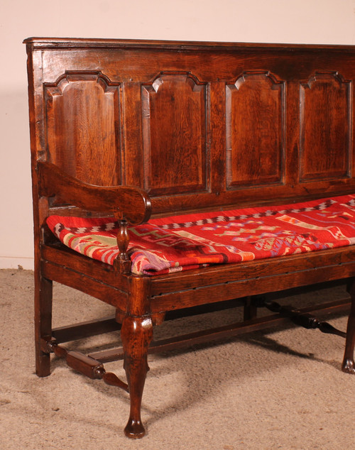 Chippendale Period Bench In Oak - 18th Century