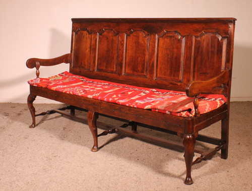 Chippendale Period Bench In Oak - 18th Century