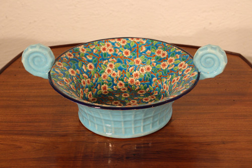 Art Deco cup from Longwy enamels