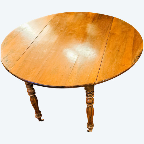 Louis-Philippe-Tisch mit zwei Klappen aus hellem Kirschholz, Ende des 19. Jahrhunderts 