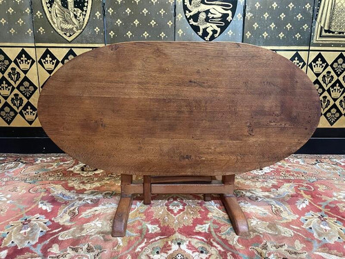 Table basse cible vigneronne en chêne 