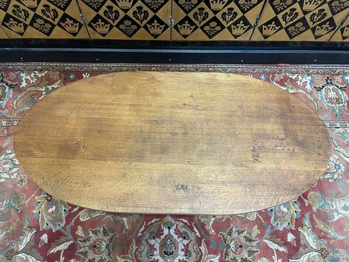 Table basse cible vigneronne en chêne 