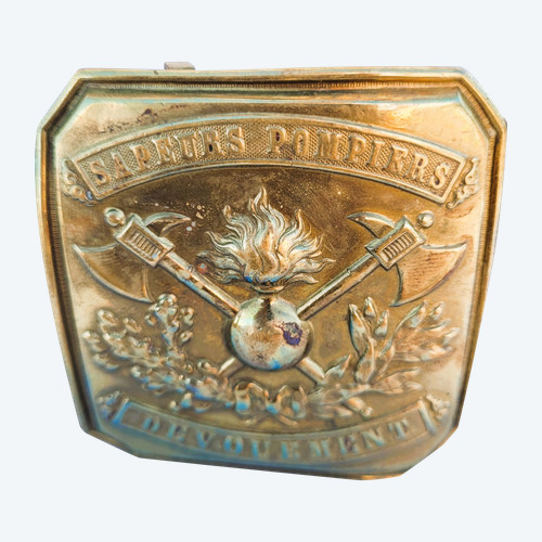 Ceinture de sapeurs pompiers devouement plaque