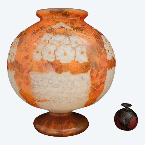 Grande vaso a sfera LeVerre Français-Charder del 1927