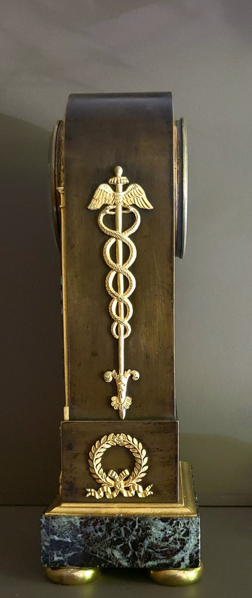  Empire style ormolu and patinated marble pendulum clock