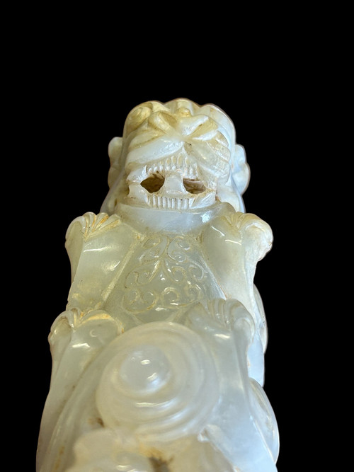 Scultura in giada cinese - Fallo con leone e drago - Cina inizio XX secolo - (in francese)