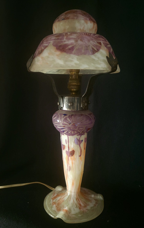 C. Schneider : lampe champignon "Ancolies "signée Charder/Le Verre Français"  1927 61928
