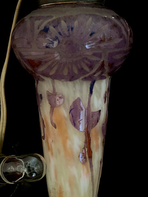 C. Schneider : lampe champignon "Ancolies "signée Charder/Le Verre Français"  1927 61928