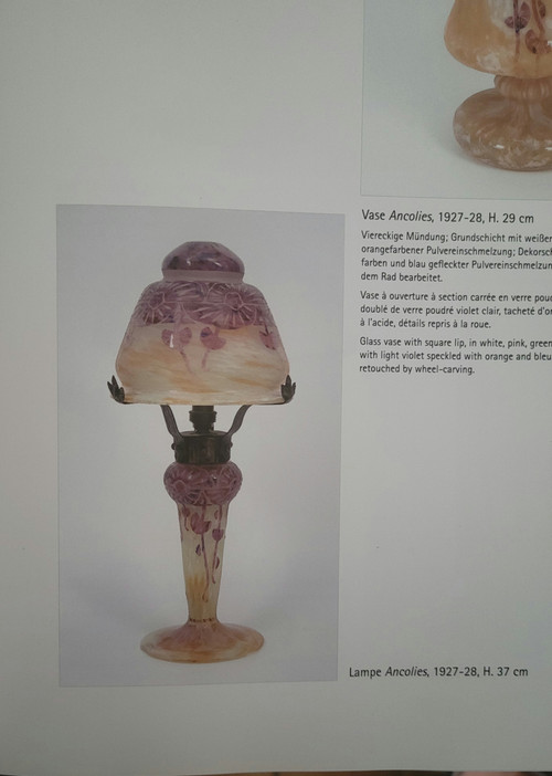 C. Schneider : lampe champignon "Ancolies "signée Charder/Le Verre Français"  1927 61928
