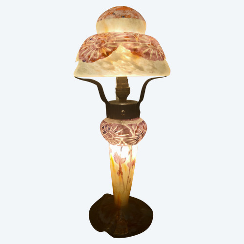 C. Schneider : lampe champignon "Ancolies "signée Charder/Le Verre Français"  1927 61928