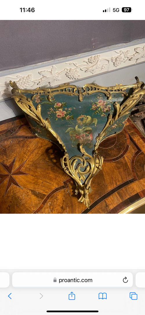 Grand Cartel D’époque Louis XV En Vernis Martin 