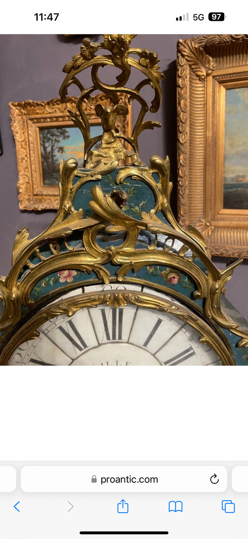 Grand Cartel D’époque Louis XV En Vernis Martin 