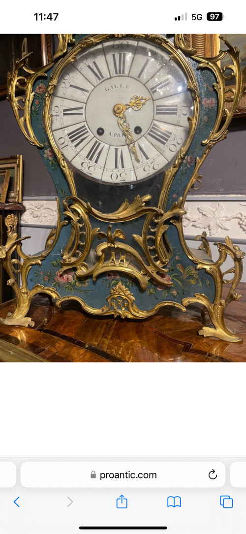 Grand Cartel D’époque Louis XV En Vernis Martin 