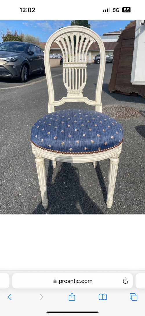 Suite De 6 Chaises De Style Louis XVI Modèle Fer à Cheval 
