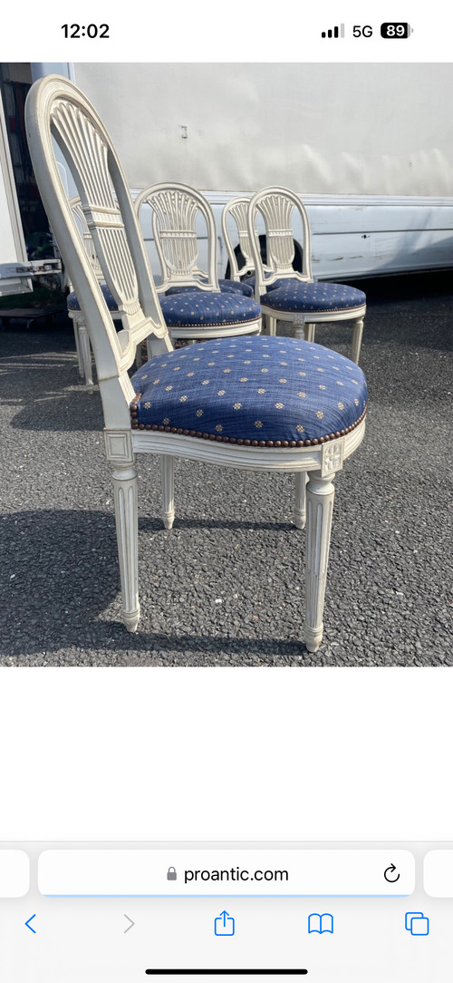 Suite De 6 Chaises De Style Louis XVI Modèle Fer à Cheval 