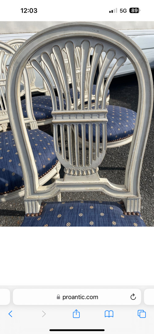 Suite De 6 Chaises De Style Louis XVI Modèle Fer à Cheval 