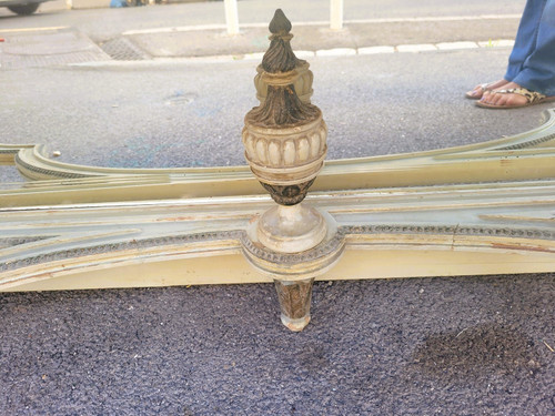 Louis XVI Style Lacquered Wood Dressing Table With Mirror, Early 20th Century