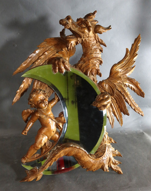 Mirror with cherub and chimera