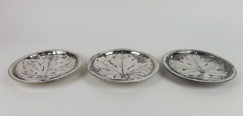 Set di tre piatti d'argento Art Nouveau di Gallia Christofle
