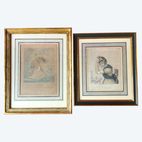 Portraits de jeunes femmes, XIXème siècle