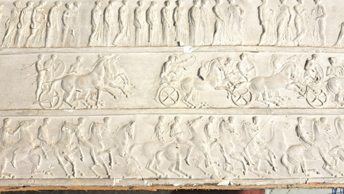 Gipsfries des Parthenon in Rom Anfang des 20. Jahrhunderts