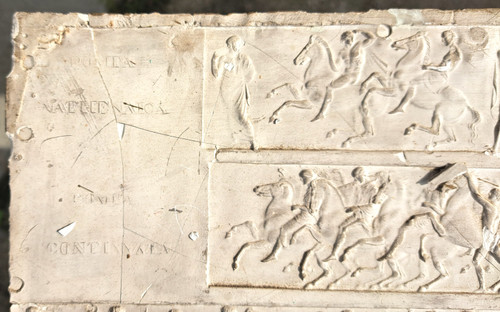 Gipsfries des Parthenon in Rom Anfang des 20. Jahrhunderts