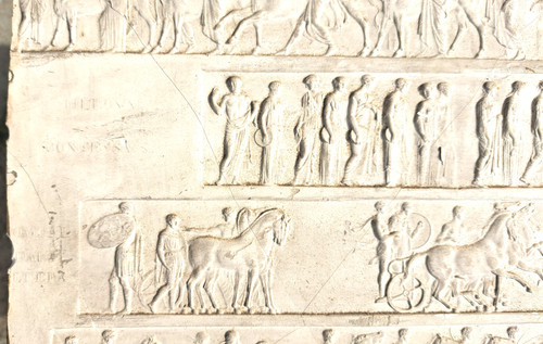 Gipsfries des Parthenon in Rom Anfang des 20. Jahrhunderts